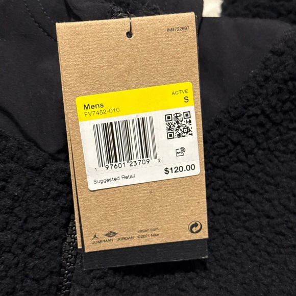 New Jordan Flight Fleece Pullover Hoodie Black Mens Size Medium Small FV7452-010 - Picture 3 of 6